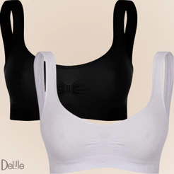 Kit 2 Top Sutia Fitness Academia Media Sustentacao Sem Costura Basico Trifil Sem Bojo Original