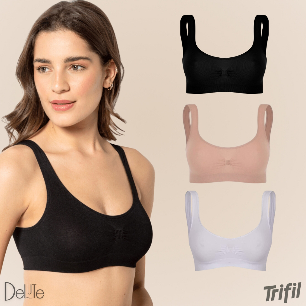 Kit 3 Top Sutia Fitness Academia Media Sustentacao Sem Costura Basico Trifil Sem Bojo Original em Oferta na Shopee