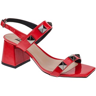 Sandália Salto Bloco ABS Piramide Tacha Feminina Traseiro com Fivela 18-415 em Oferta na Shopee