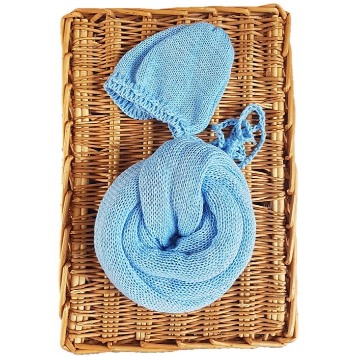 Conjunto Wrap Fio Duplo Reforçado + Touca Newborn Fotografia Luxo em Oferta na Shopee
