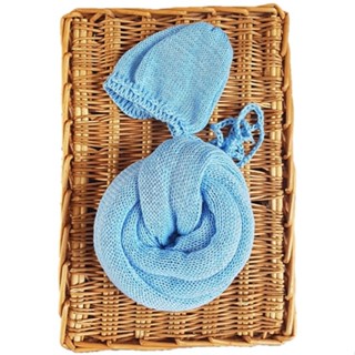 Conjunto Wrap Fio Duplo Reforçado + Touca Newborn Fotografia Luxo em Oferta na Shopee
