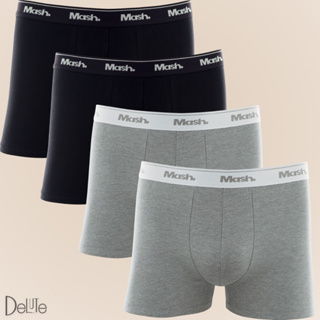 Kit 4 Cuecas Lisa Mash Básica Boxer Box Algodão Cotton Masculina Homem Cores Básicas em Oferta na Shopee