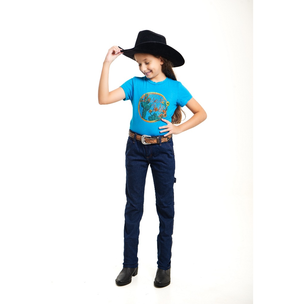 Calça Infantil Feminina Modelo Carpinteira Country