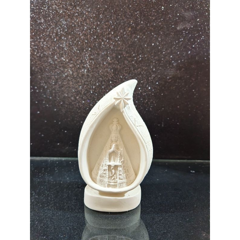 Escultura Nossa Senhora Aparecida na Gota 14 cm Gesso Cru