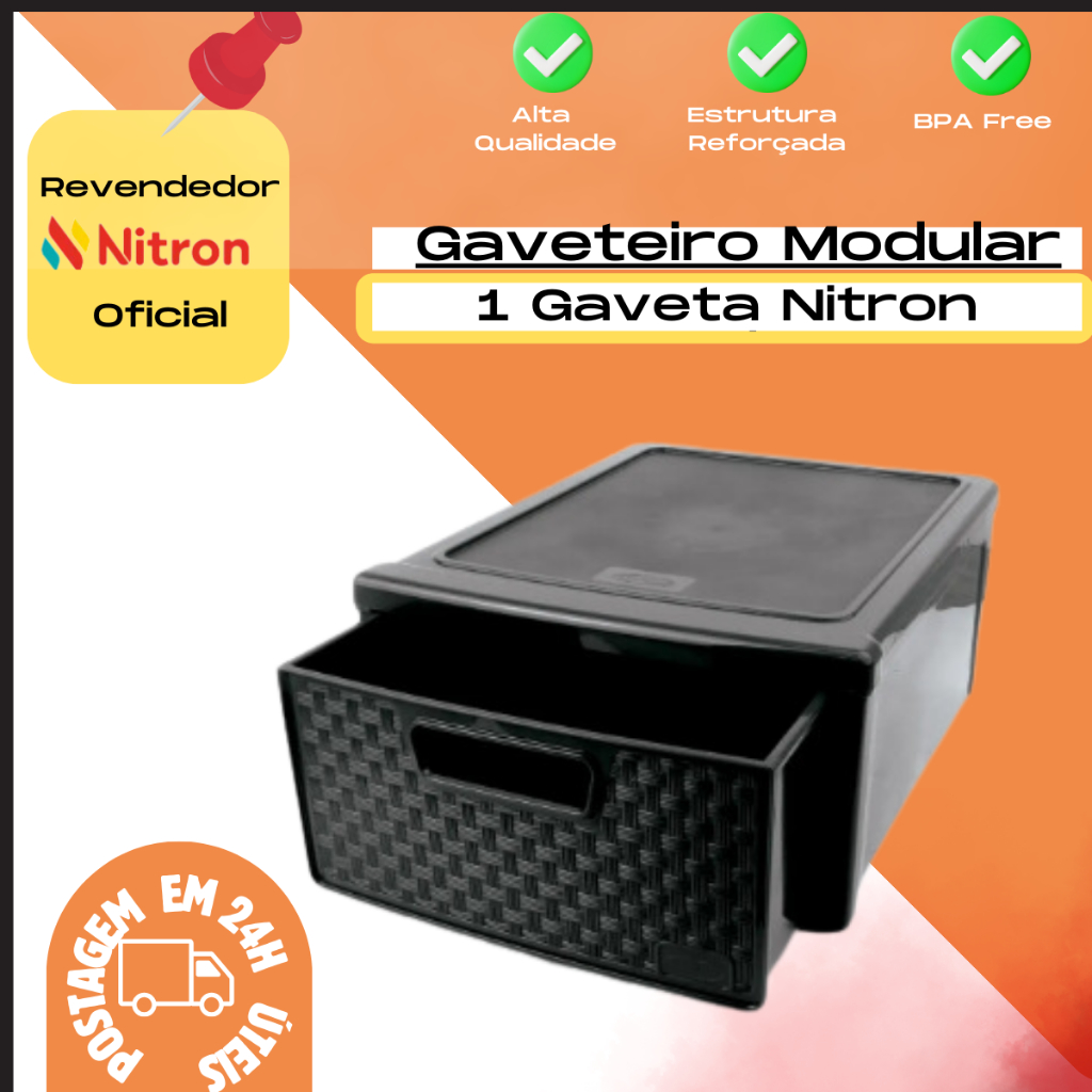 Gaveteiro Modular Empilhável 32,8cm Decoração Rattan - NITRON em Oferta na Shopee