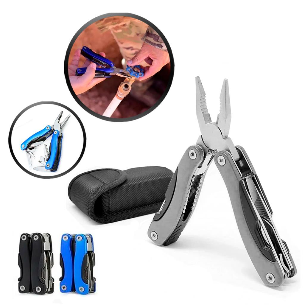 Mini Alicate Canivete Multi Ferramentas Tatico Canivete Multiuso 9 Função Dobrável Com Estojo
