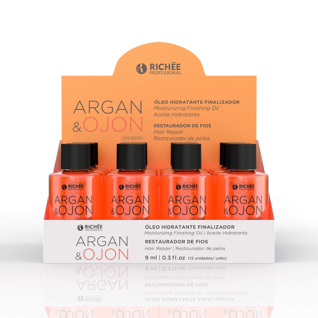 Richée Argan e Ojon Oil Display 12x9ml Hidratante e Finalizador em Oferta na Shopee