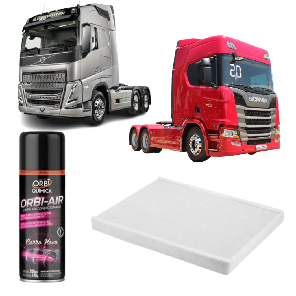 Filtro Ar Condicionado De Cabine + Limpa Ar Volvo 420 460 500 540 (Filtro Externo)