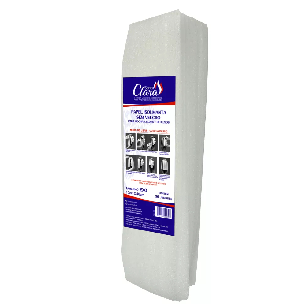 Papel Isolmanta EXG Luzes Reflexos Mechas 10X40cm 36 Unidades