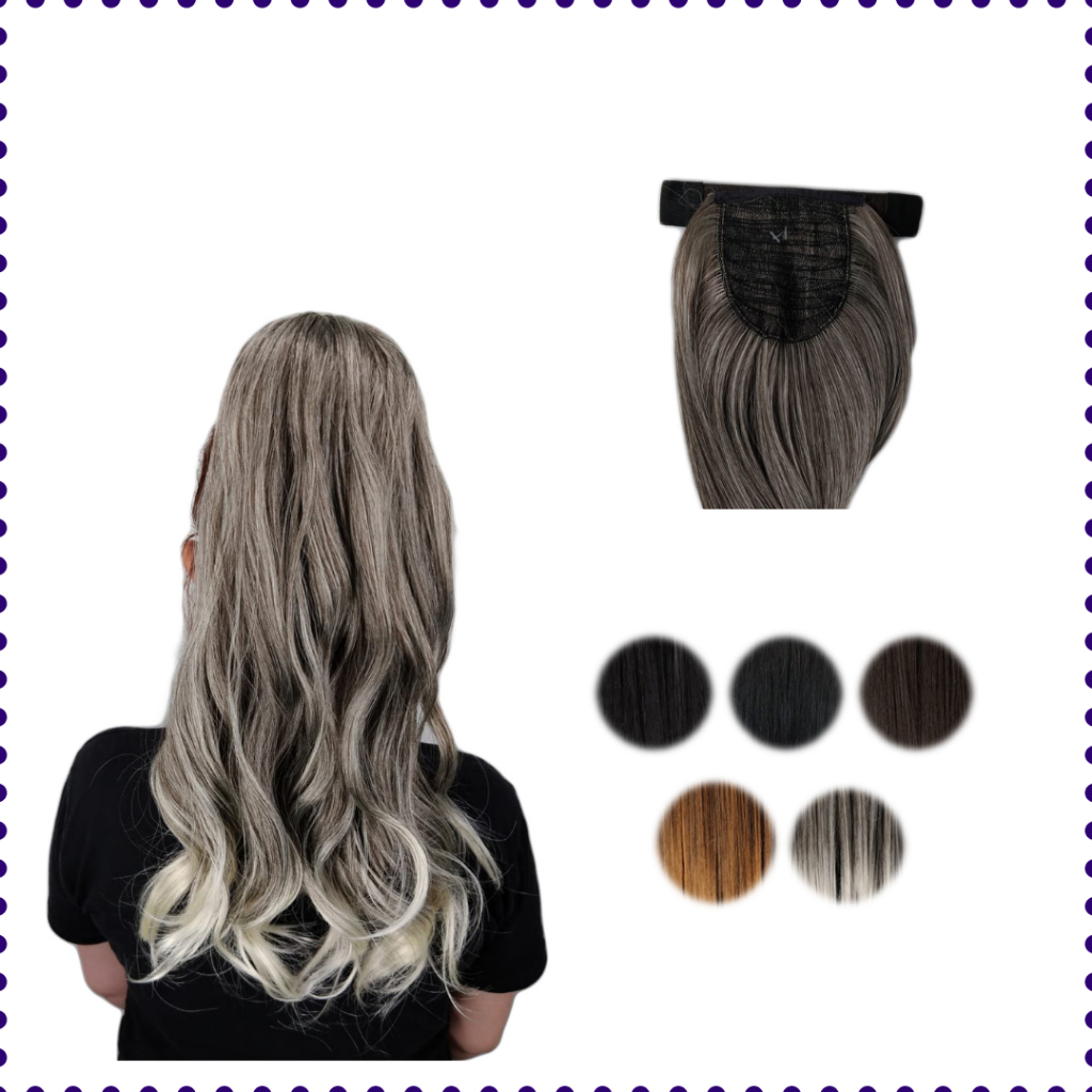 Aplique Rabo de Cavalo - 50cm Ondulado/ Prende com Xuxa / Fibra Orgânica Premium