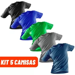 Kit 5 Camisas Masculino com Proteção UV 50+ Manga Curta Blusa Térmica