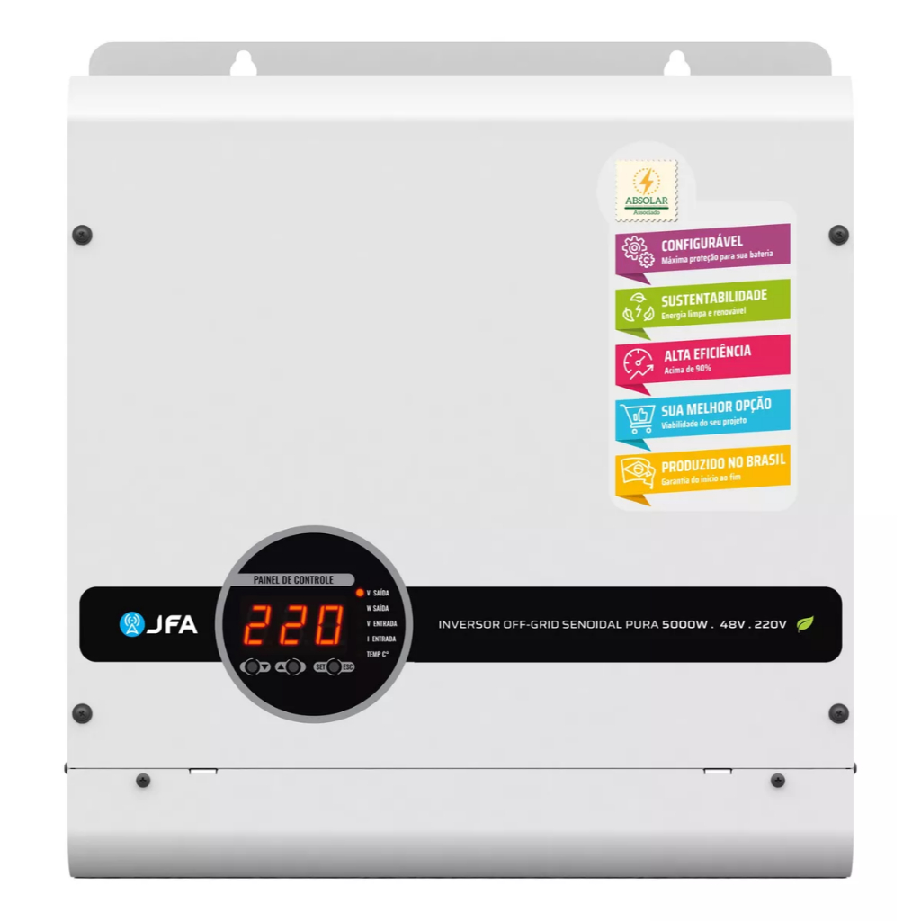 Imagem Inversor Jfa Onda Senoidal Pura 5000w 48v 220v 10000 Pico