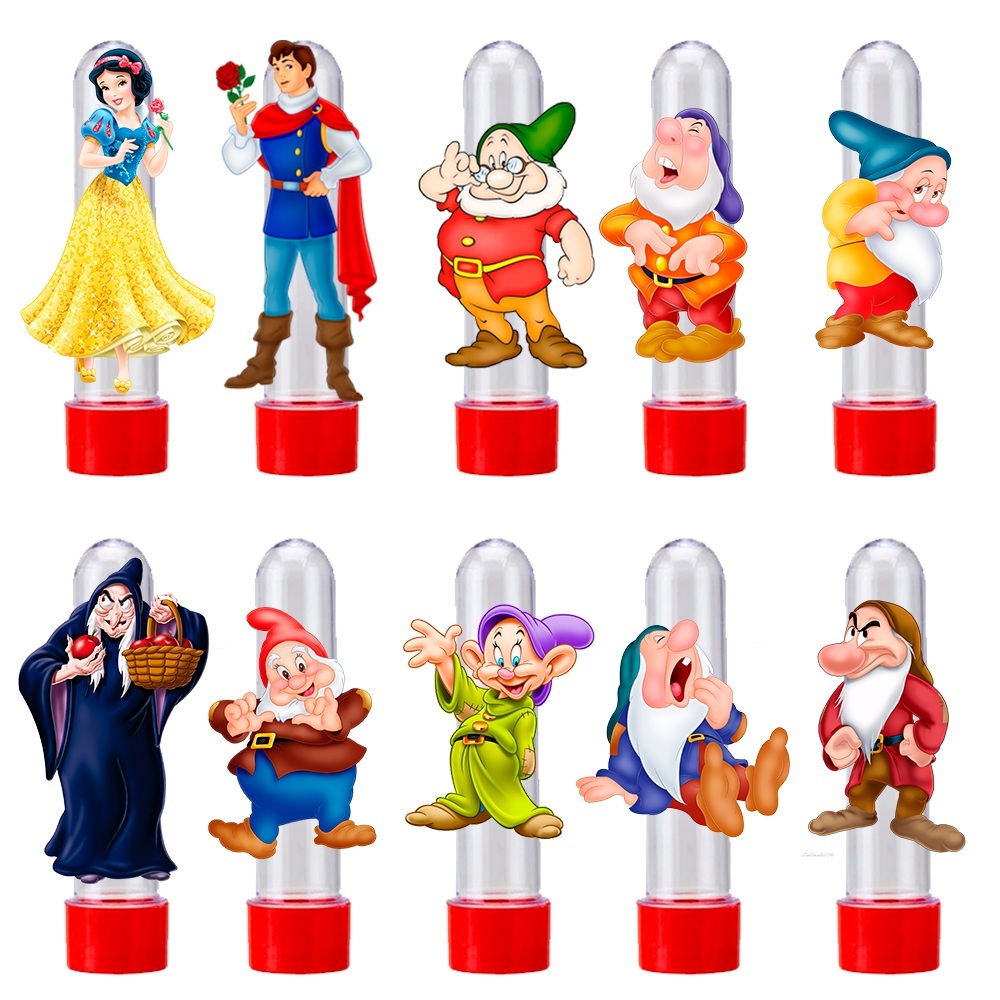 10 Tubete com Aplique Branca de Neve