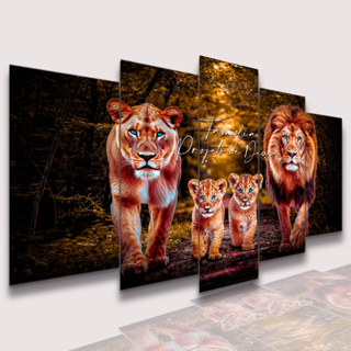 Quadro Decorativo família Projeto De Deus Leão 2 Filhotes Decoração Elegante Exclusivo Lançamento Tamanho GG em Oferta na Shopee