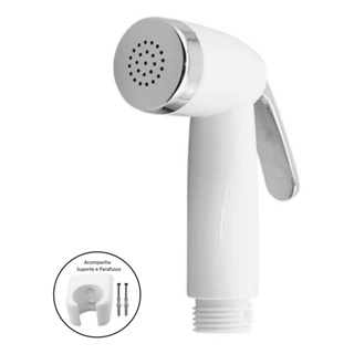 Gatilho Para Ducha Higiênica - Bico Redondo Cromado / Chuveirinho Branco Com Suporte ABS em Oferta na Shopee