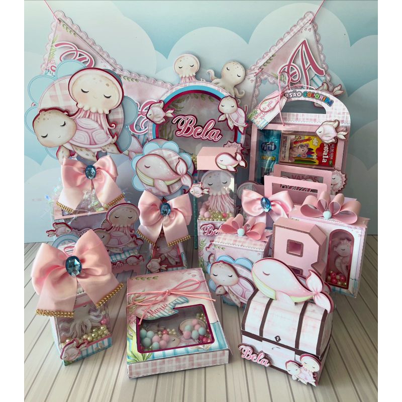Personalizados infantil para mesa e lembrancinhas fundo do mar menina ( ler a descrição do produto)