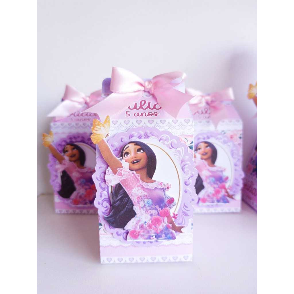 Caixa Milk Personalizada Tema ENCAANTO ou qualquer outro Tema Semi luxo com apliques e laço | Lembrancinhas | Festa infantil | Aniversário | Personalizados