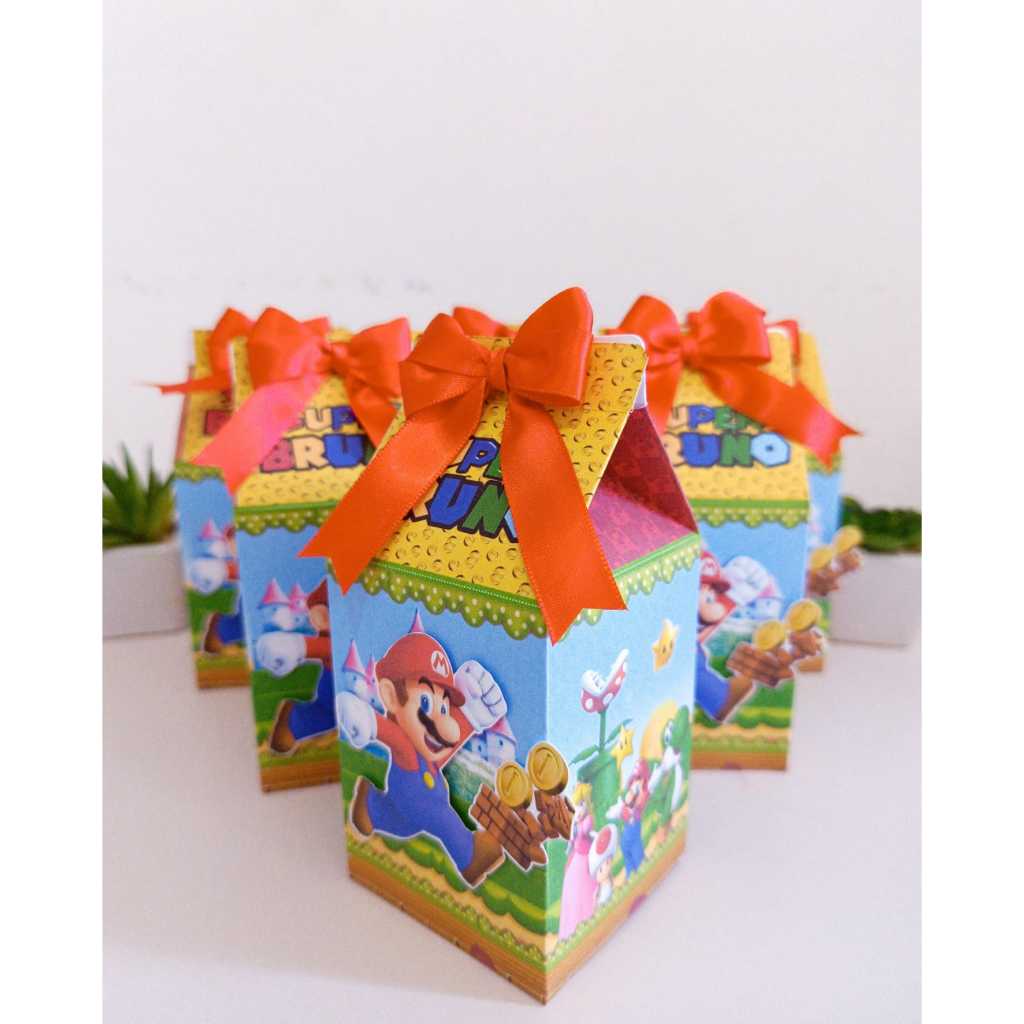 Caixa Milk Personalizada Tema Fundo do Mar ou qualquer outro Tema Semi luxo com apliques e laço | Lembrancinhas | Festa infantil | Aniversário | Personalizados