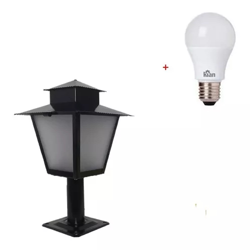 Luminária Poste Balizador Jardim Lustre Colonial P4 Preto em Oferta na Shopee