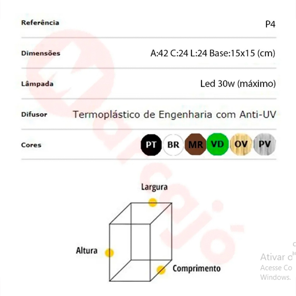 Luminária Poste Balizador Jardim Lustre Colonial P4 Preto