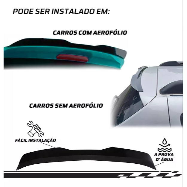 Aerofólio Universal Up Golf Polo Fox Gol Audi Peugeot Todos — imagem 2 de 2