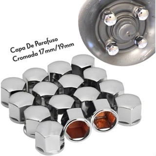 Capa de Parafuso Cromado17mm/19mm 16 Peças Cromada em Oferta na Shopee