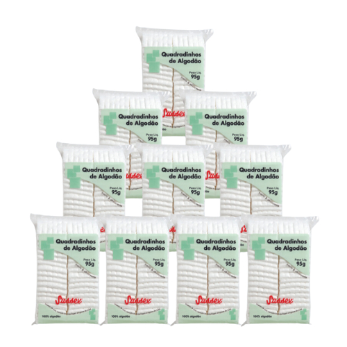 Algodão Sussex Quadradinho 95 grs (kit c/10 un) em Oferta na Shopee