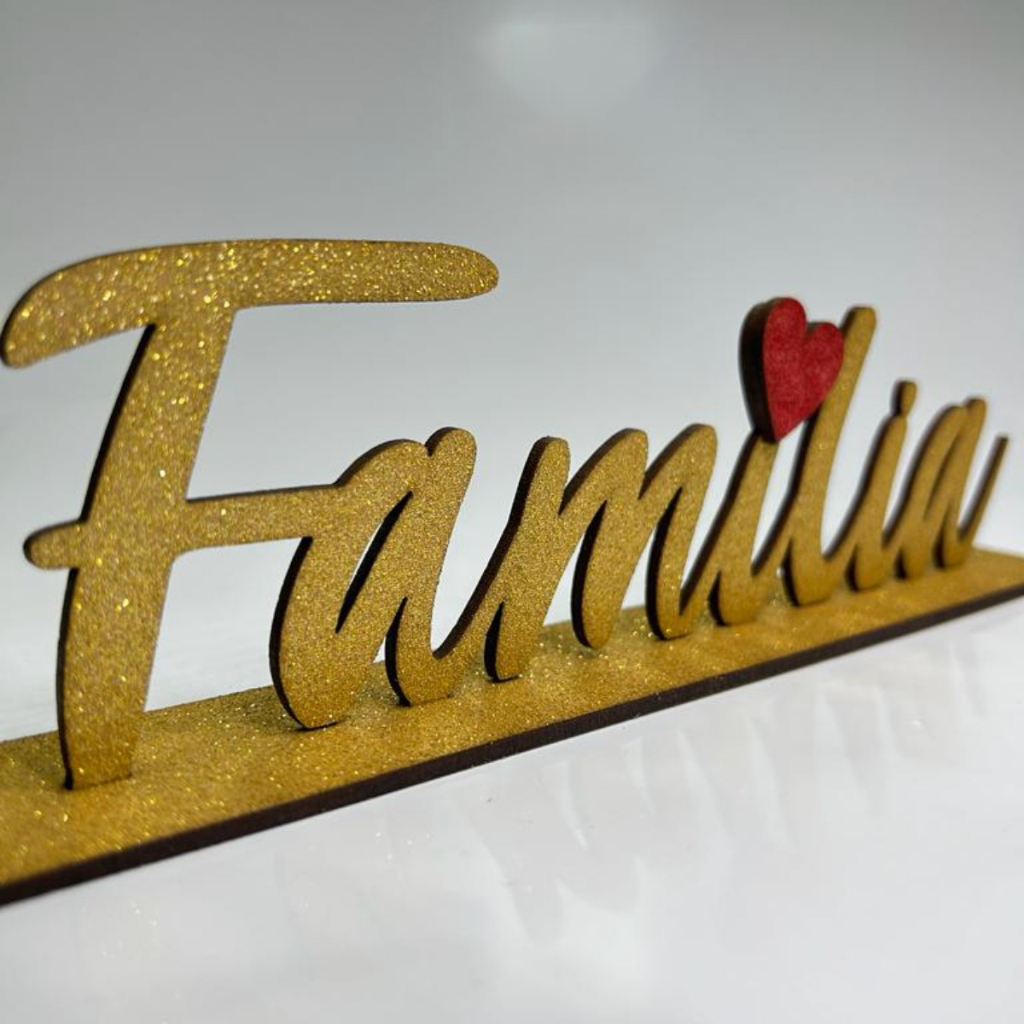 Placa Decorativa Família Com Base Para Mesa Estante Decoração Casa