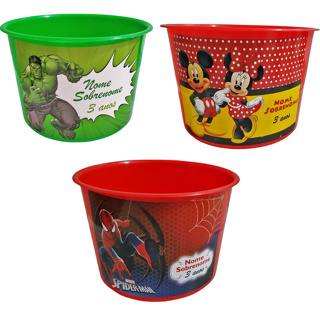 Kit Baldes De Pipoca Grande 1,5 Lt  Personalizado Lembrancinha Aniversario em Oferta na Shopee