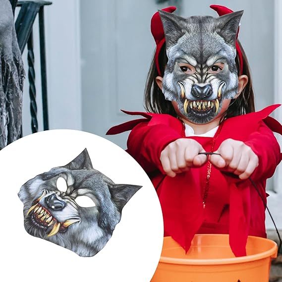 Máscara Lobisomem Lobo Mau Festa Halloween Fantasia Teatro Carnaval