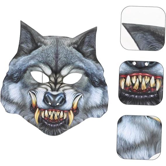 Máscara Lobisomem Lobo Mau Festa Halloween Fantasia Teatro Carnaval