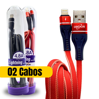02 Cabos iPhone 2 Metros Carregamento Rápido Lightning Transferencida de dados original em Oferta na Shopee