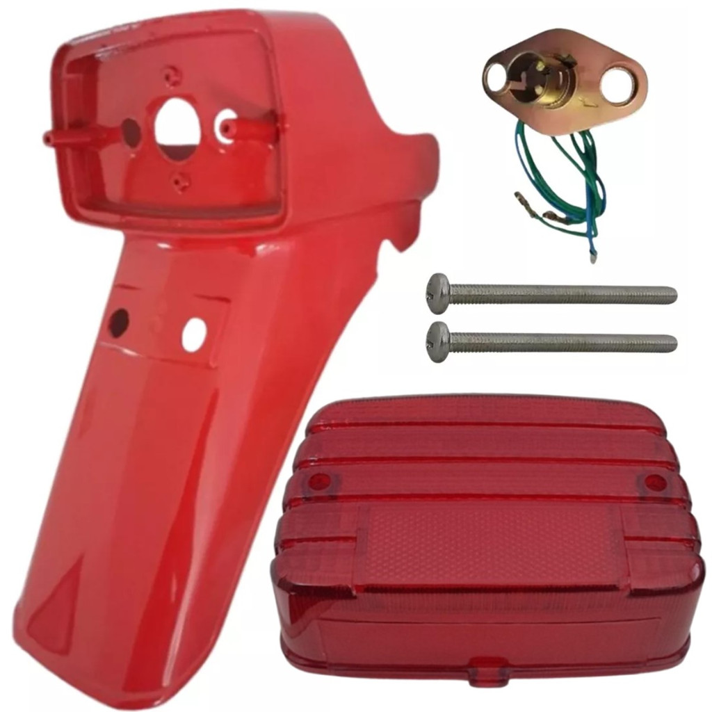 Paralama Traseiro, Lente, Soquete, Parafuso Cg 125 83 Á 85 Vermelho