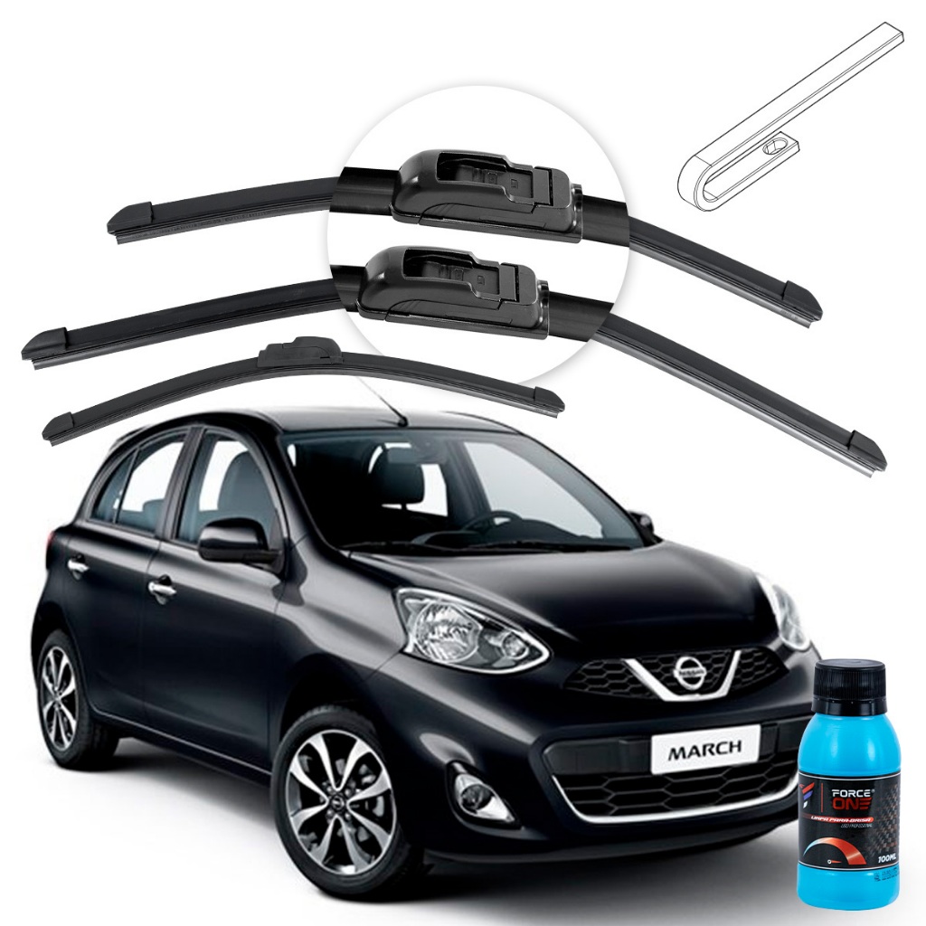 Palheta Limpador de Parabrisa Nissan March ano 11 a 14 Universal Dianteira e Traseira em Oferta na Shopee