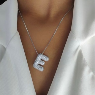 Colar do alfabeto letra A.M 24 letras pingente embutido zircônia hipoalergênica revestida Folheado Ouro 18K prata 925 em Oferta na Shopee