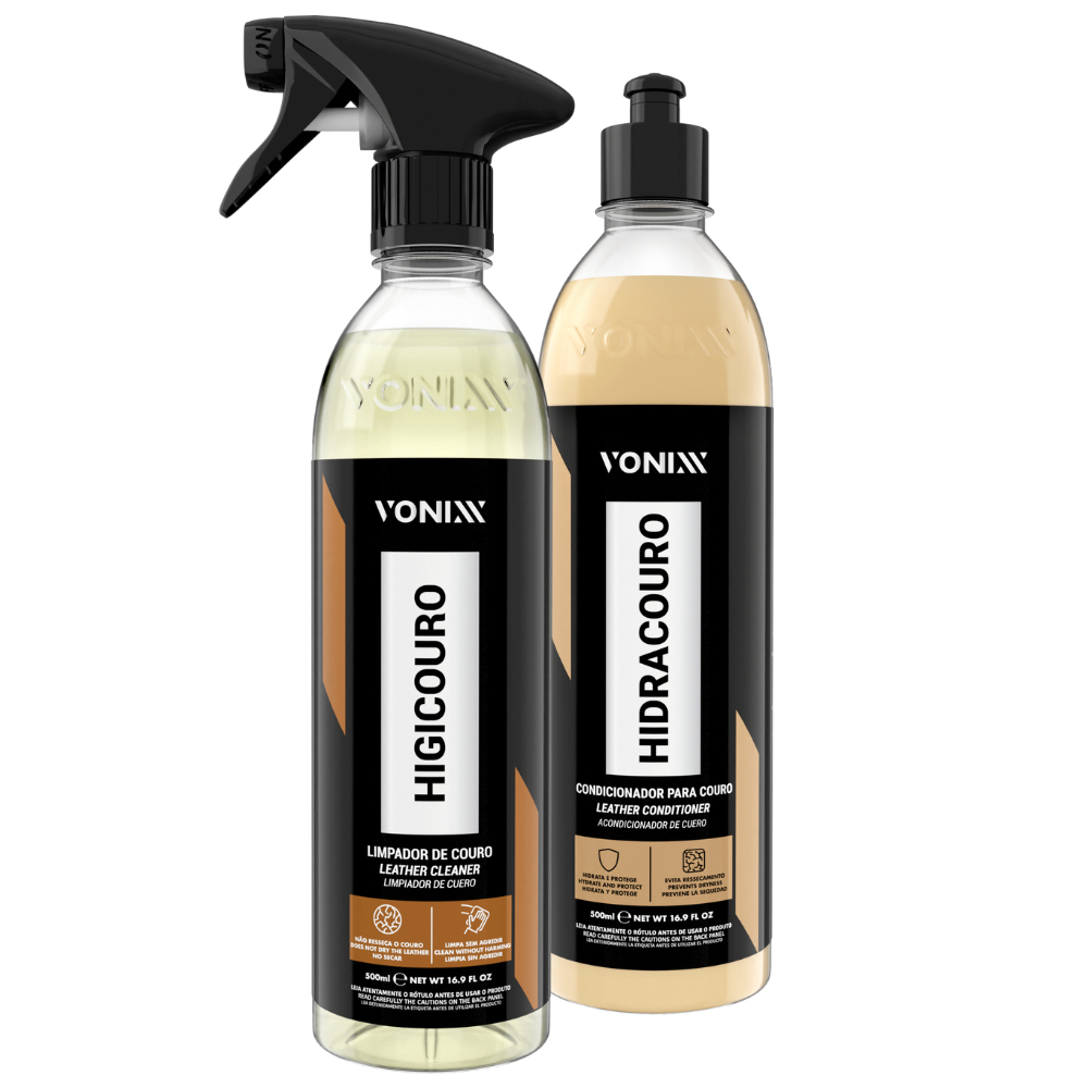 Kit Couro Vonixx Limpeza Banco de Couro e Hidratante Automotivo Vonixx