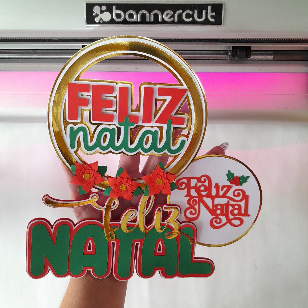 Topo de Bolo Natal Feliz Natal Topper de Bolo Cake Topper Topo de Bolo Decoração Natal