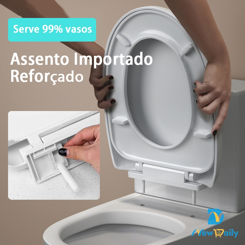 Tampa Assento Vaso Sanitário Oval Serve para 99% Vasos Universal Importado Reforçado BN-116-BC em Oferta na Shopee