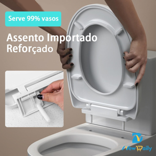 Tampa Assento Vaso Sanitário Oval Serve para 99% Vasos Universal Importado Reforçado BN-116-BC em Oferta na Shopee