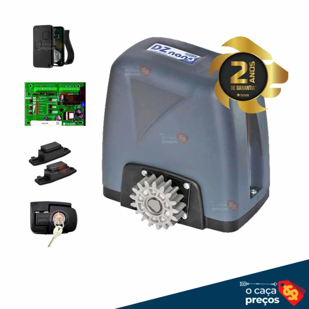 MOTOR DE PORTÃO ROSSI DZ NANO TURBO 600Kg - RESIDENCIAL em Oferta na Shopee
