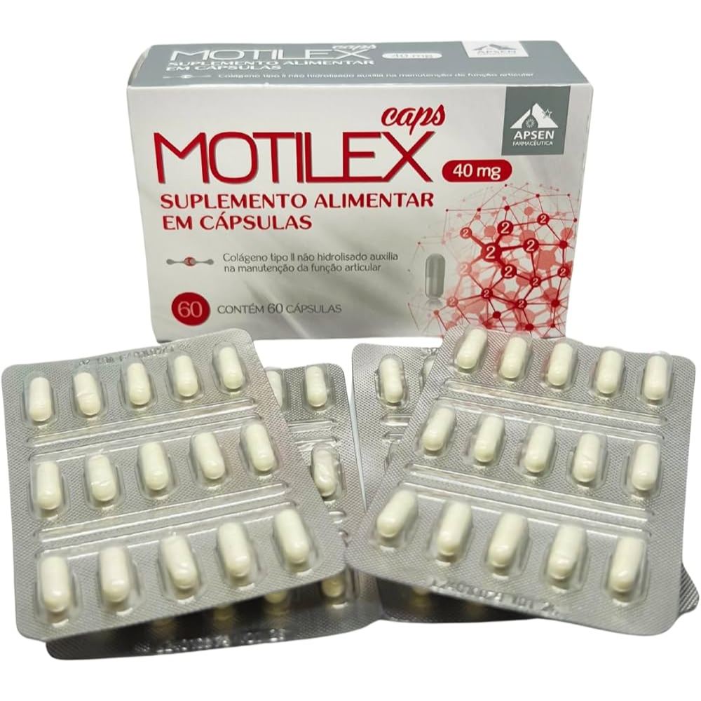 Motilex c/60 Cáps COLÁGENO TIPO 2 UC2 EVITA DESGASTE DAS ARTICULAÇÕES E COMBATE ARTRITE/ARTROSE