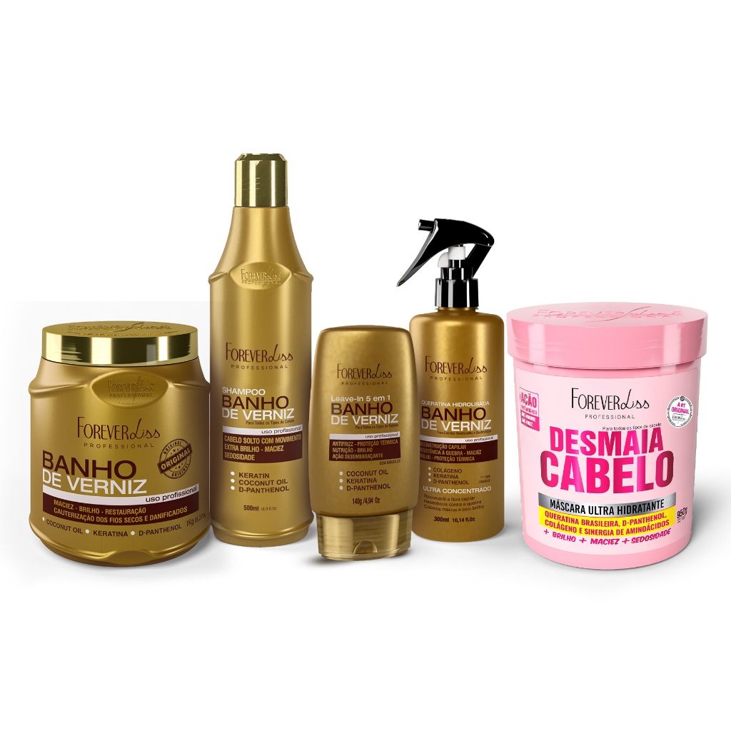 Kit Banho De Verniz Com Desmaia Cabelo  Forever Liss