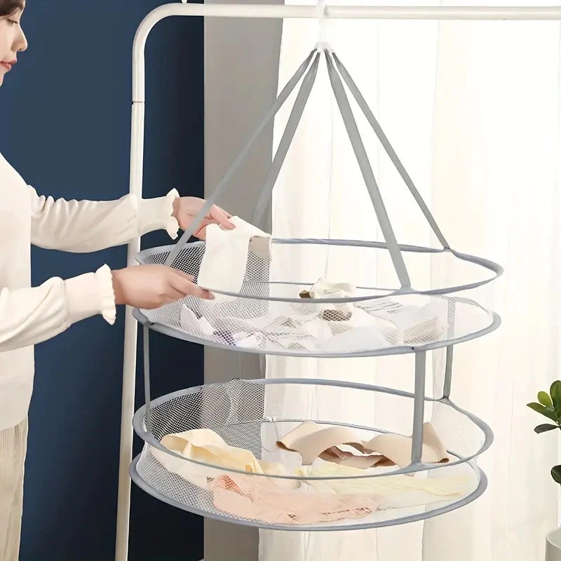 Cesto de Secar Roupa 1 ou 2 Andares Malha de Rede tamanho grande ou pequeno
