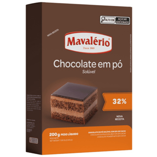 Chocolate em Pó Solúvel 32% Cacau 200g Mavalério em Oferta na Shopee