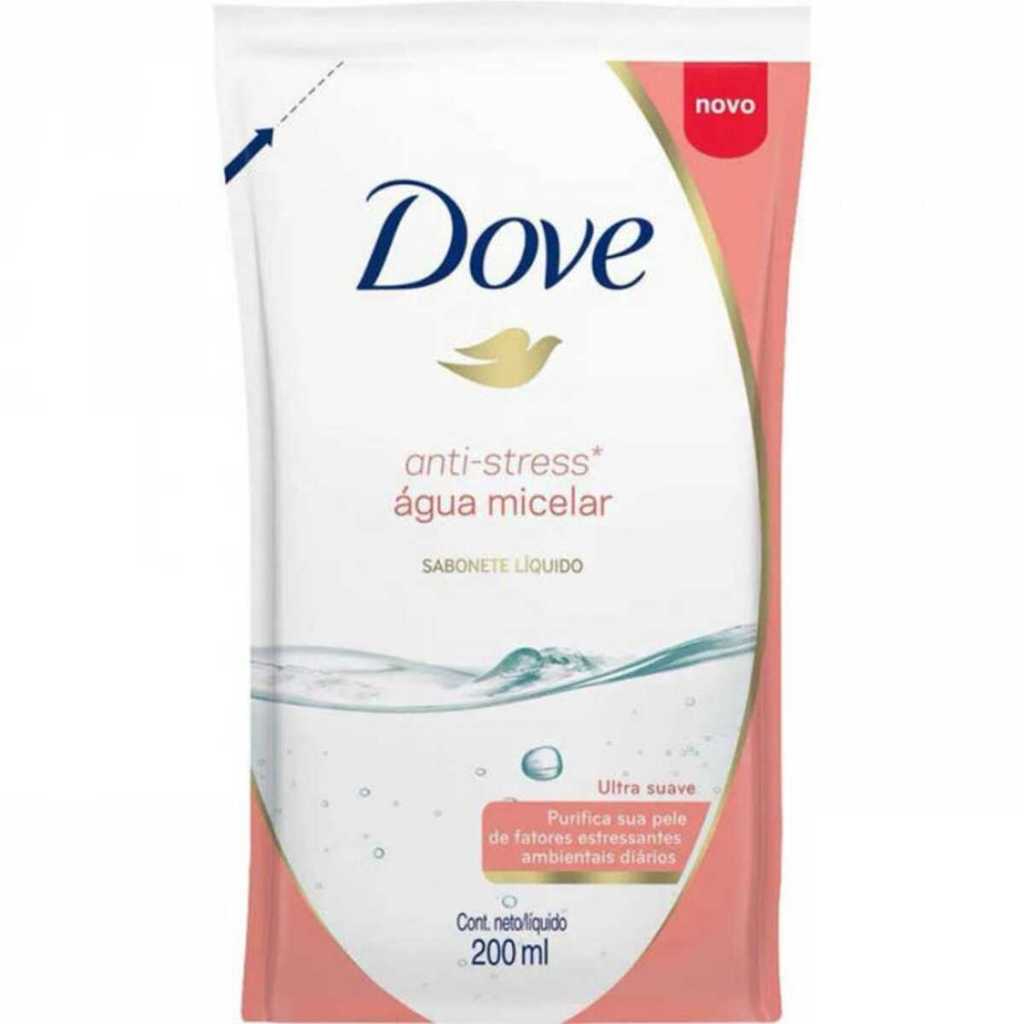 SABONETE DOVE 200ML LÍQUIDO MICELAR ANTI STRESS REFIL.