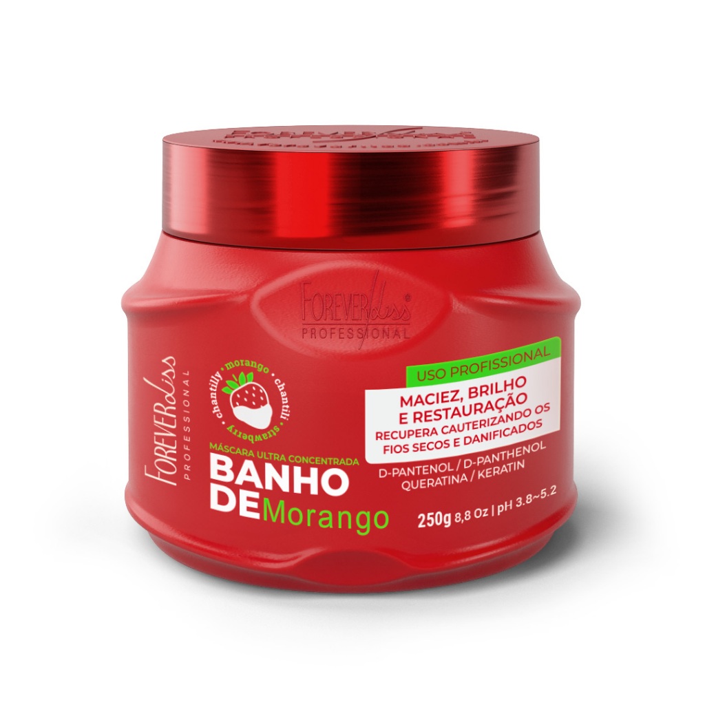 Máscara Banho De Verniz Morango Forever Liss 250G - Beauty
