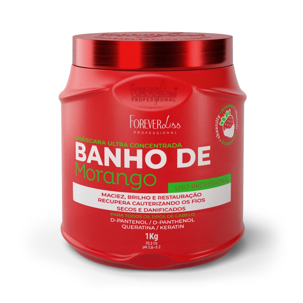 Máscara Banho De Verniz Morango Forever Liss 1Kg