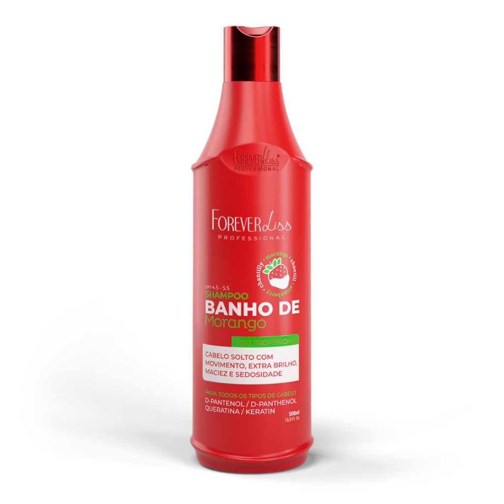 Shampoo Banho De Verniz Morango Forever Liss 500Ml - Beauty