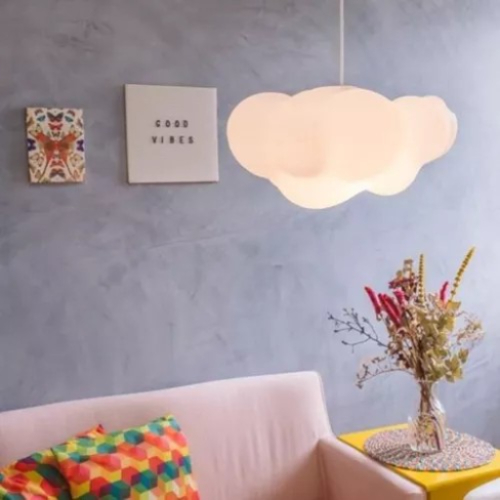 KIT 2 Luminárias Luminária Nuvem Algodão Pendente Fluffy - LED BIVOLT (20A X 55L X 36P)