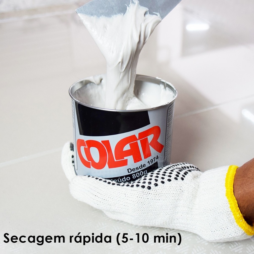 Kit com 10 Latas de Massa Plástica Comum 800 g - Colar — imagem 2 de 2